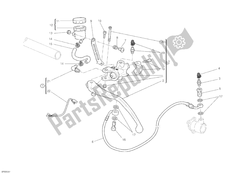 Alle onderdelen voor de Koppeling Hoofdremcilinder van de Ducati Superbike 848 EVO 2012